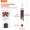 Wind Chimes for Outside, 1042 mm, Deep Tone Wind Chimes with 6 Tubes, Unique Large Memorial Wind Chimes for Anniversary, Amazing Outdoor Decor for