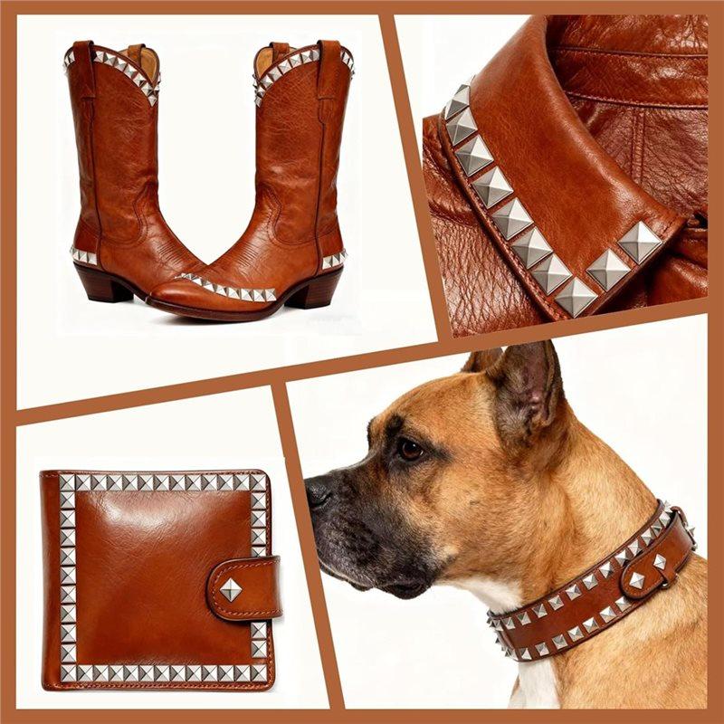 2025 Trend Jacket For Clothing Decoration, 500PCS 10Mm 4-Prong Square Spikes- Metal Pyramid Studs In Punk Style Rivets For Craft