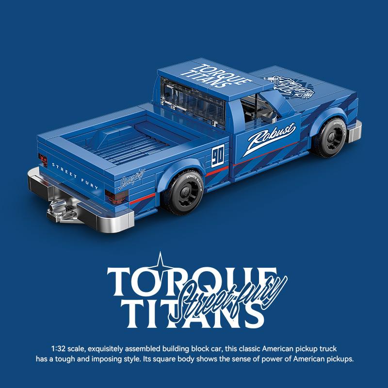 Non-Toxic Moc Vintage Pickup Truck Car Series Building Blocks City Technical Racing Car Container Bricks Toys For Kids Birthday Diy Gifts