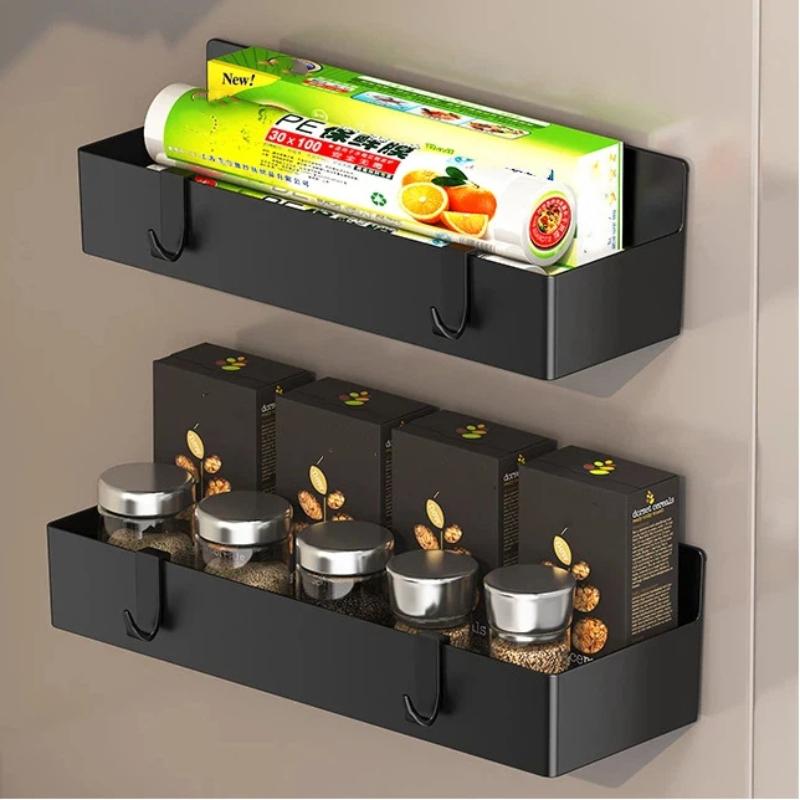 Leicht zu reinigendes magnetisches Kühlschrank-Seiten-Aufbewahrungsregal, lebensmittelechtes ABS, wandmontierter Gewürzorganizer für die Küchenwürze