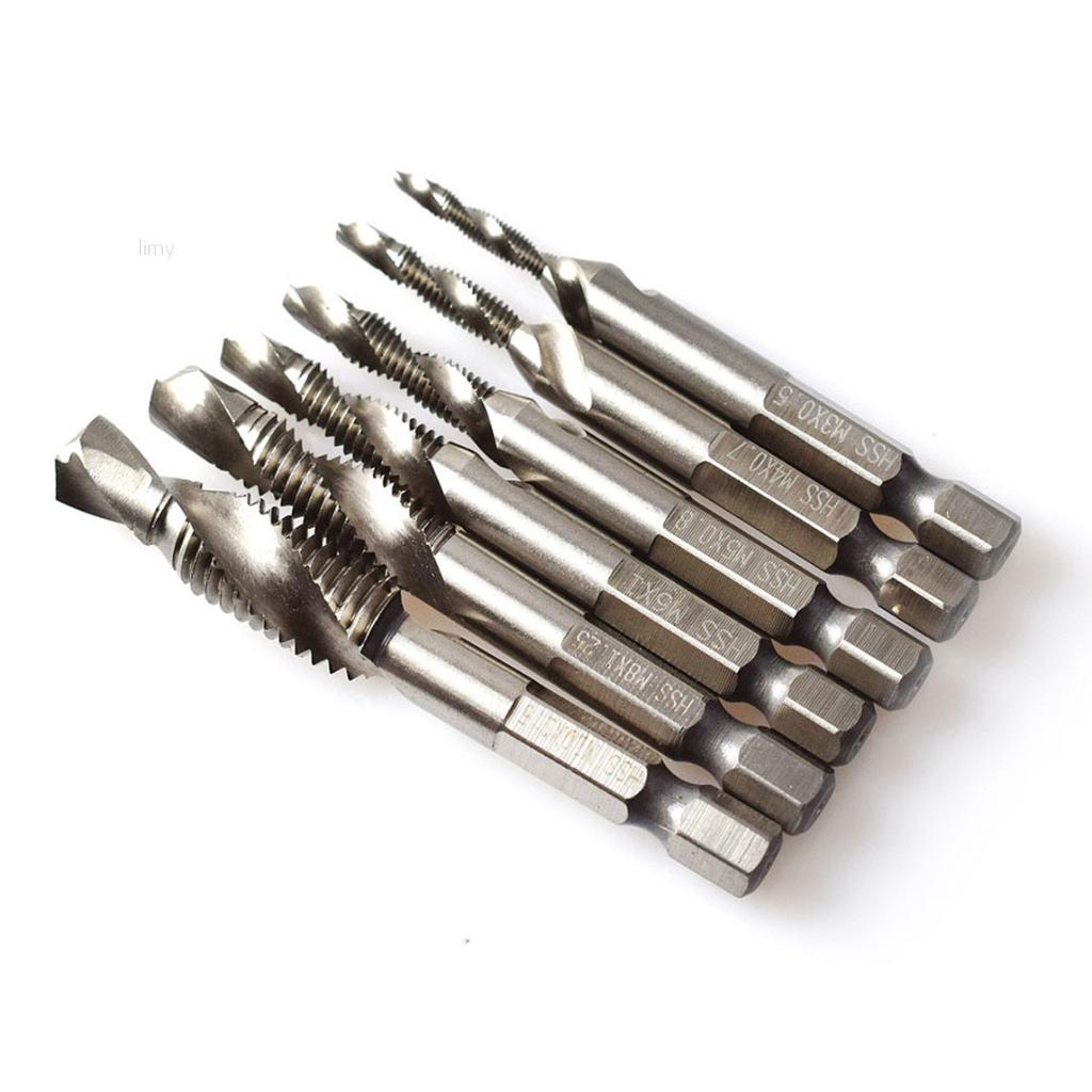 Satın alın Dagu 6pcs New HSS 1/4" Hex Shank Combination SAE Drill Tap