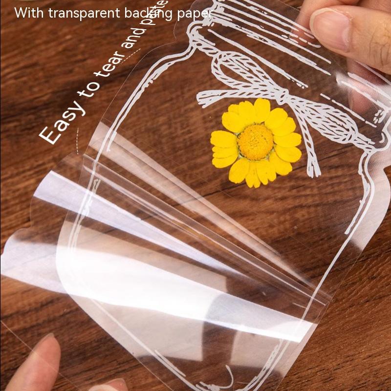 60/20 Pcs DIY Handmade Creative Bookmarks Glassware Stickers Plant Specimen Collection Cards Transparent Dried Flower Bookmarks
