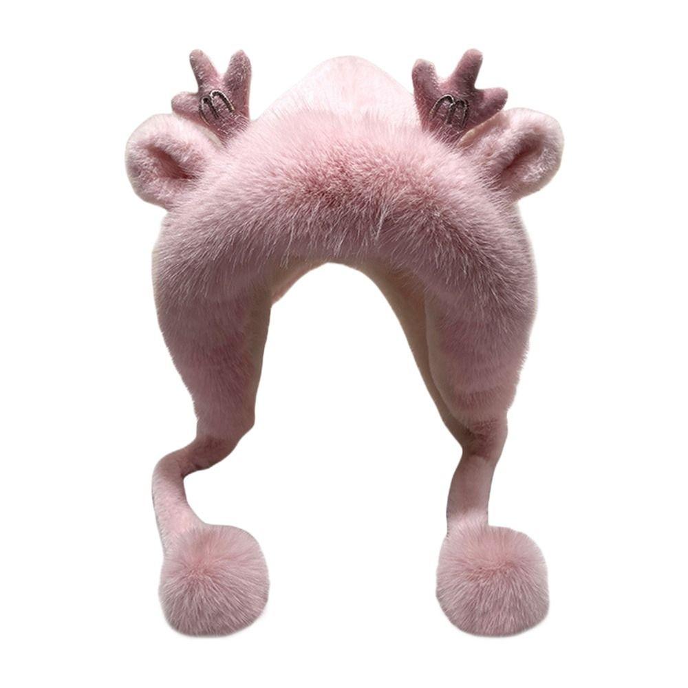 Warm Winter Hat Kawaii Ear Protection Cap Fashion Bucket Hat  for Women