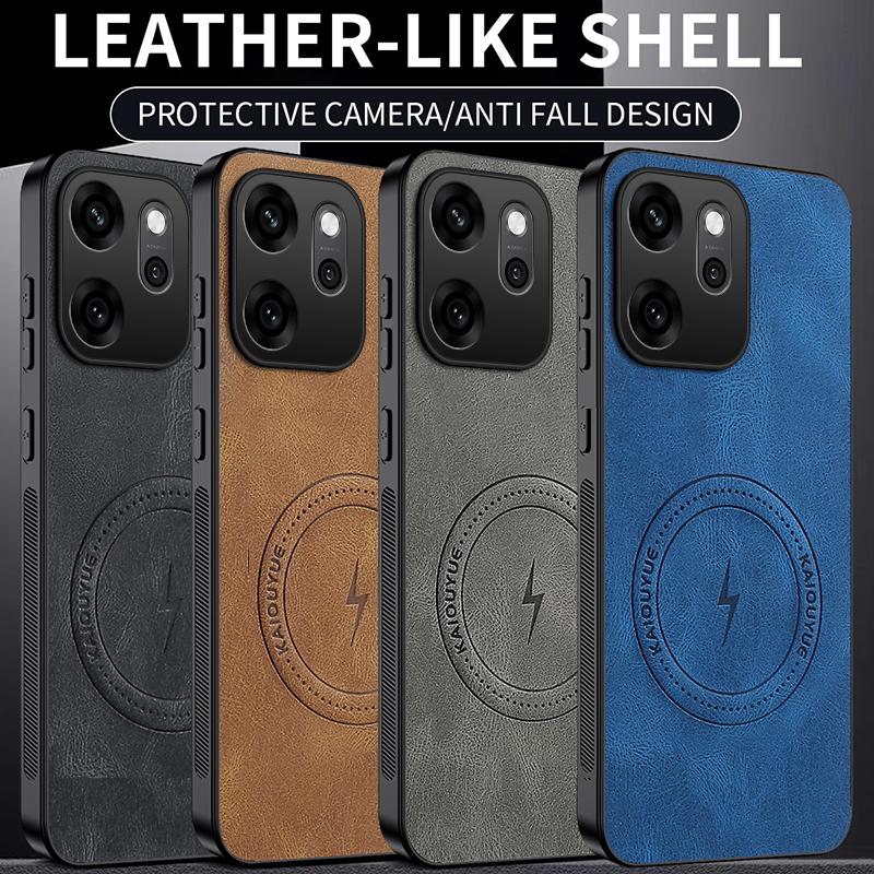 For OPPO Reno 14 Luxury Magnetic Wireless Charge Case For OPPO Reno 14 Pro Shockproof Matte Leather Back Cover Reno 14 F Shell