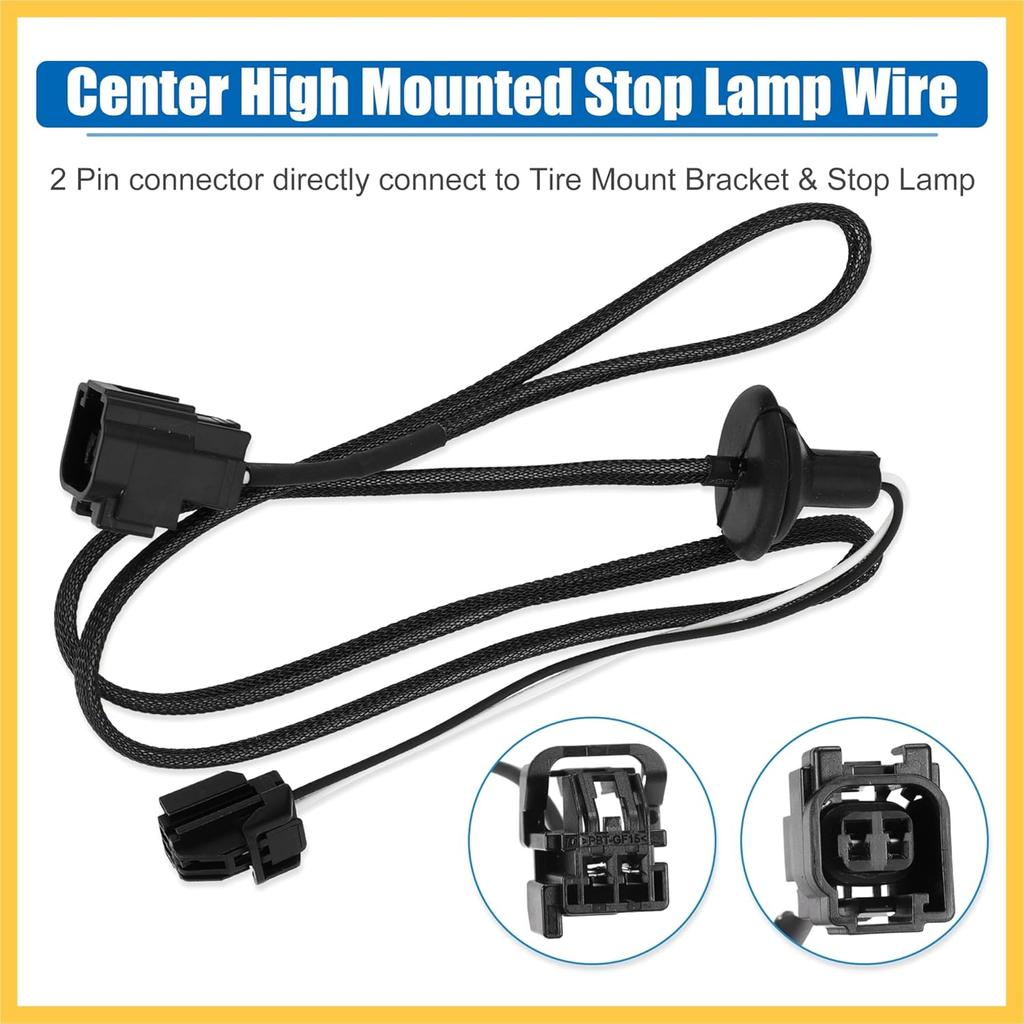 Third Brake Light Wire Harness for Jeep Wrangler JK 18AWG 3rd Center High Mounted Stop Lamp Harness Extension