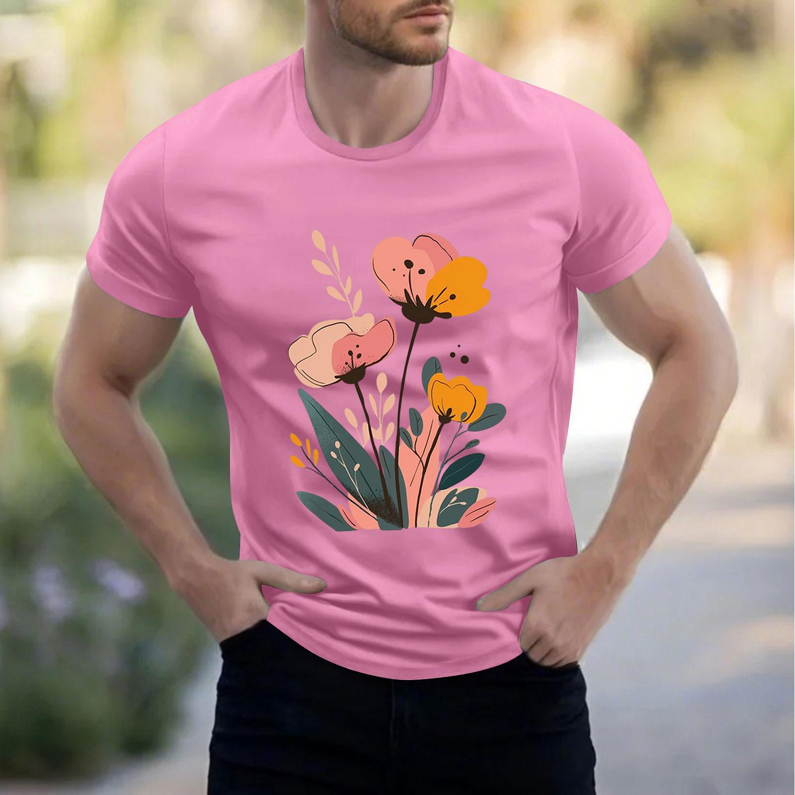 

Мужская рубашка с воротником-стойкой и коротким рукавом, свободная рубашка для отдыха и отдыха, мужская S розовый