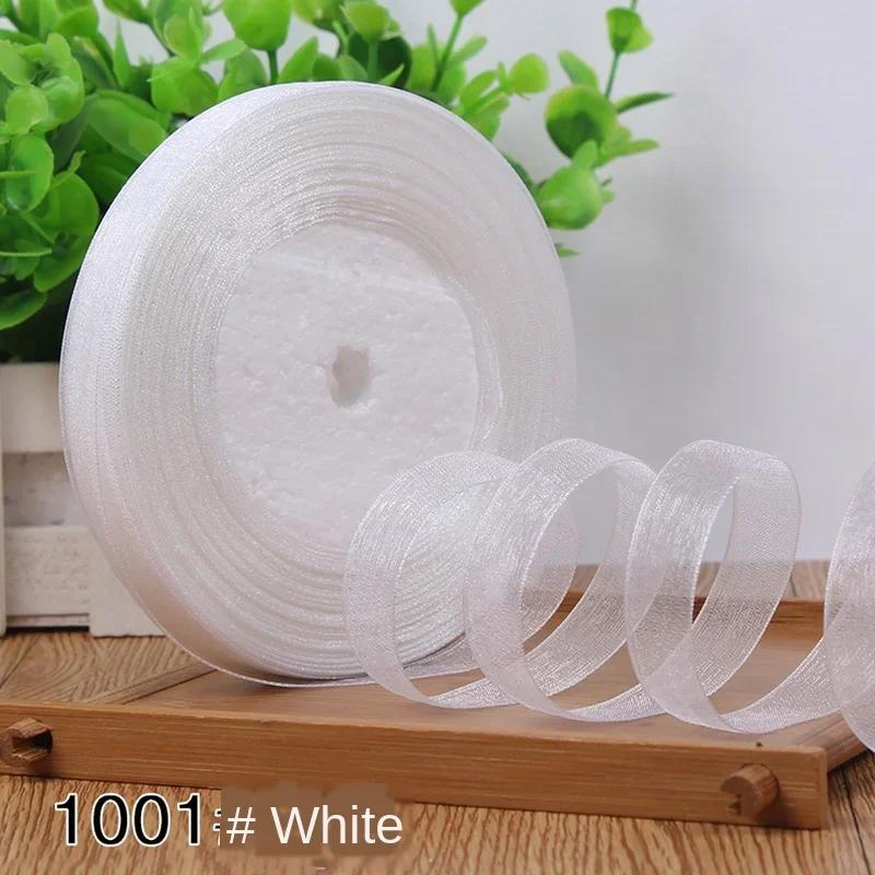 12 mm(45 Meter/Rolle) Organzaband Geschenkband Weihnachtsfeier Haus DIY Geschenkverpackung Hochzeitsdekoration Bänder DIY Chiffonbänder