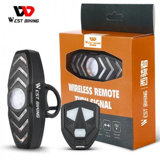 WEST BIKING Wireless Remote Control Bicycle Turn Signal Tail Rear Light USB LED