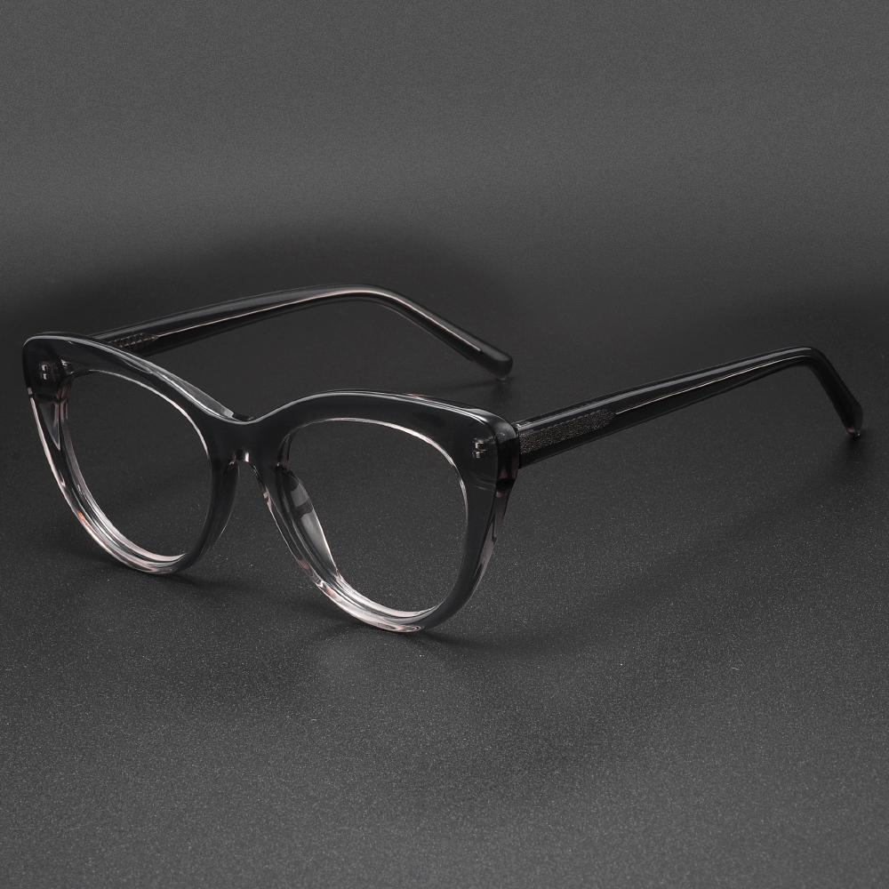 

Cat Eyes Acetate Glasses Frame for Women Prescription Myopia Eyeglasses Frame Women Retro Luxury Brand Designer Spectacles серый