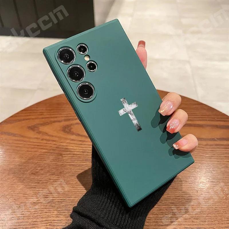 

Чехол для телефона с элементом дизайна в виде перекрестного узора для Samsung Galaxy S24 Ultra S23 Plus S22 S20 FE A73 A72 A71 A55 A54 A51 A50 A35 A15 4G
