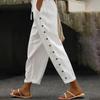 Women's Pants, Elastic Waist, Loose, All-match Casual Nine-point Trousers