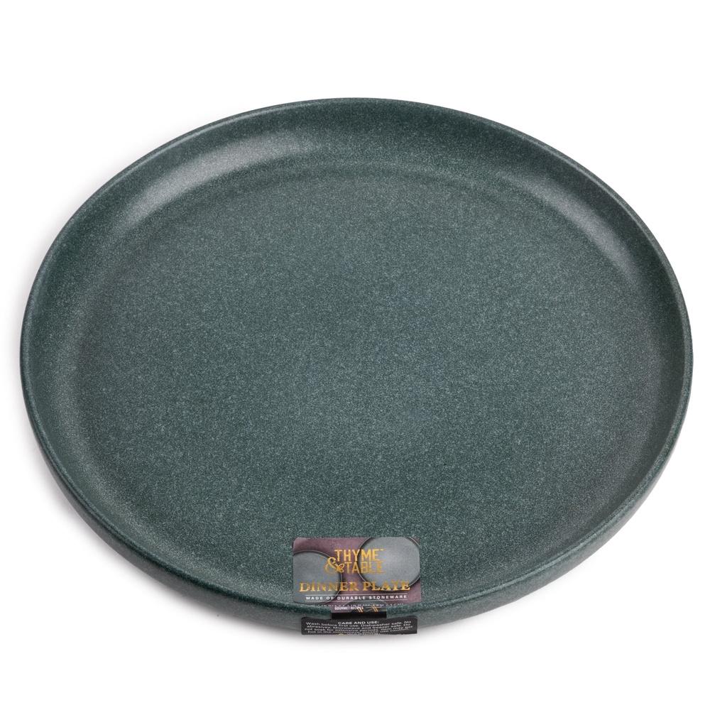 Stoneware Dinner Plate Round Solid Print Dishwasher Microwave Safe Casual and Elegant Tableware Kitchen Dining Home Decor 10.4