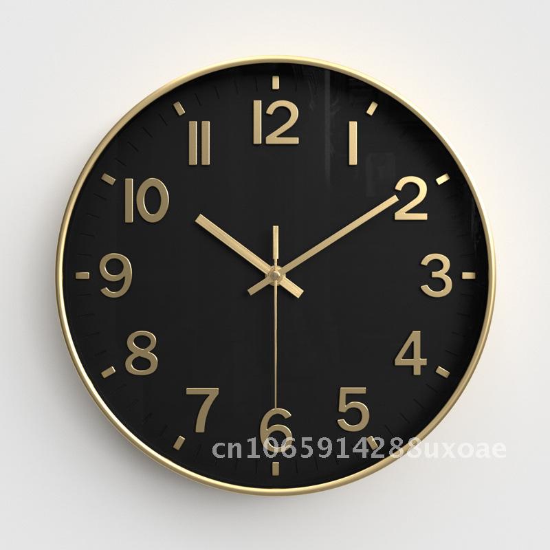Woonkamerklok, moderne minimalistische huisklok, stille wandklok voor slaapkamer, ronde kwartsklok 30cm