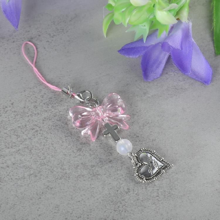 Sweet Cool Bowknot Heart Cross Hanging Pendant Phone Strap Cute Bag Decoration