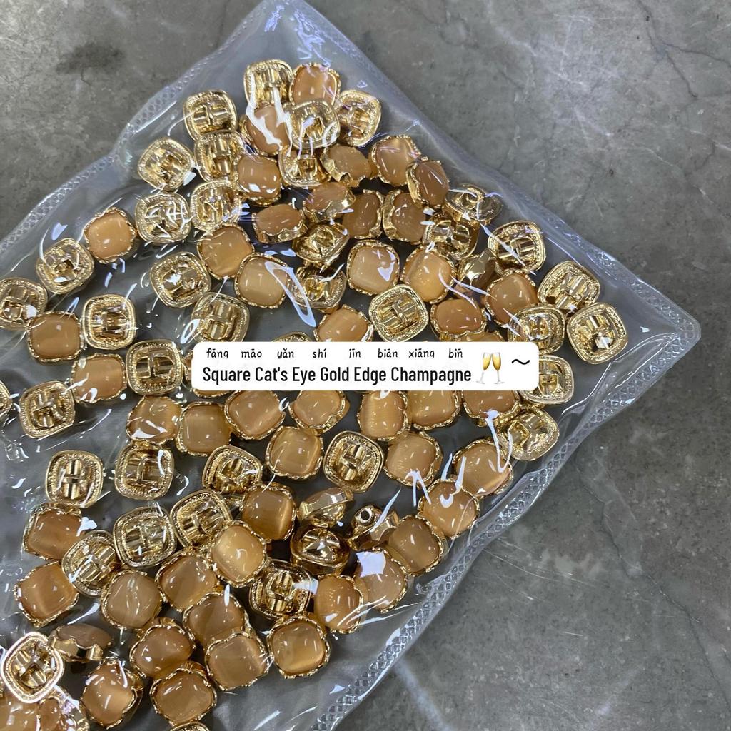 Yisen ESSTUDIO Exquisite Pearlescent Square Metal Shirt/Cardigan Buttons