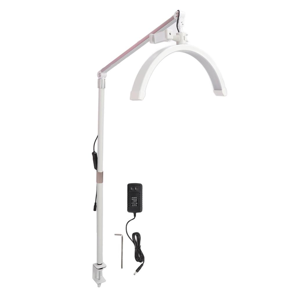 20W 16in LED Half Moon Floor Light 3000K‑6000K 10 Brightness Adjust Height Eyelash Beauty Lamp