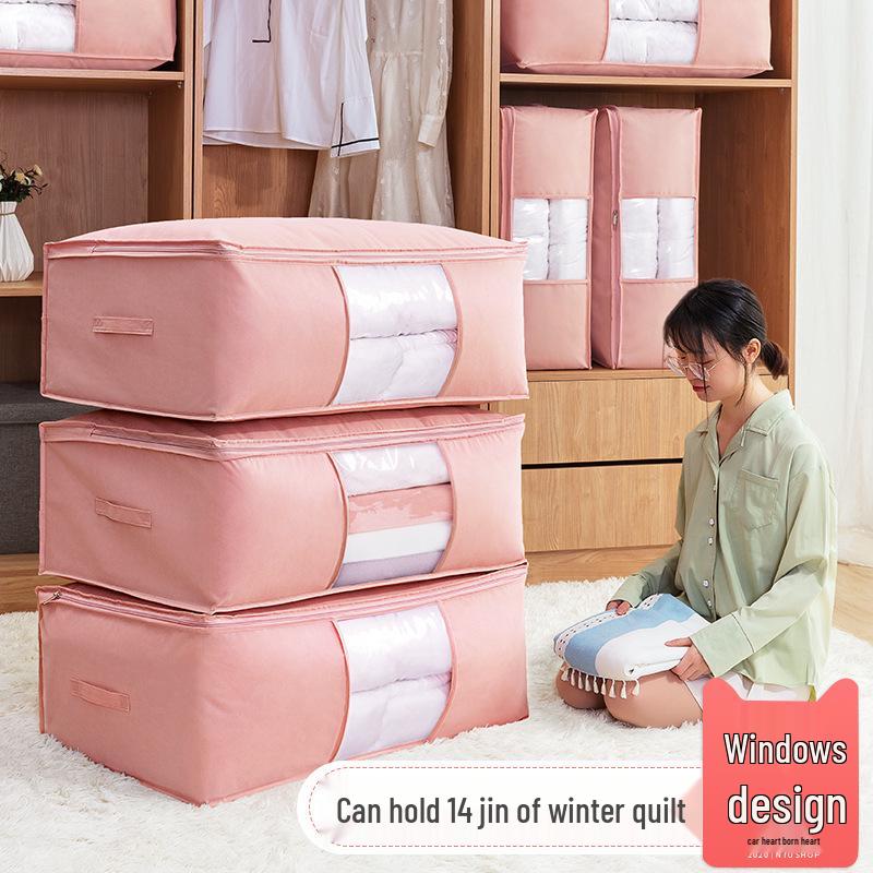 Transparent, Dustproof, and Moisture-Proof Clothing Storage Bag for Quilts and Travel - Non-Woven Fabric Organizer