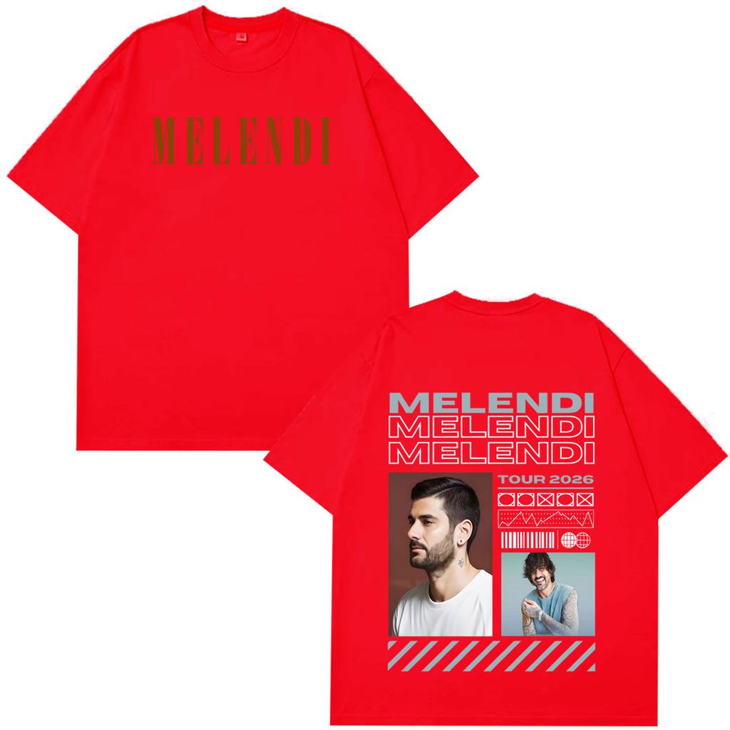Rapper Melendi Album 2026 Tour Print Tshirt Unisex Unisex Fashion Hip Hop Pop Music Tshirts Casual Cotton Short Sleeve T Shirts