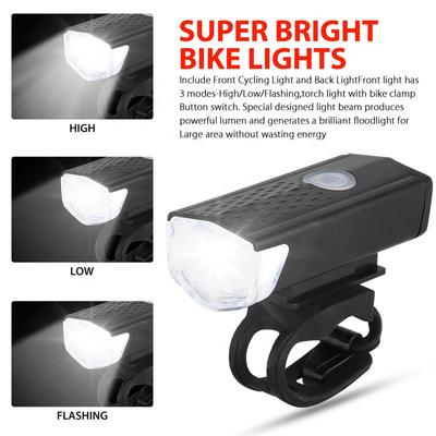 Bike Light Set Bicycle Headlight Taillight Front and Rear Set Rechargeable MTB Bike Flashlight Cycling Lamp Bicycle Accessories