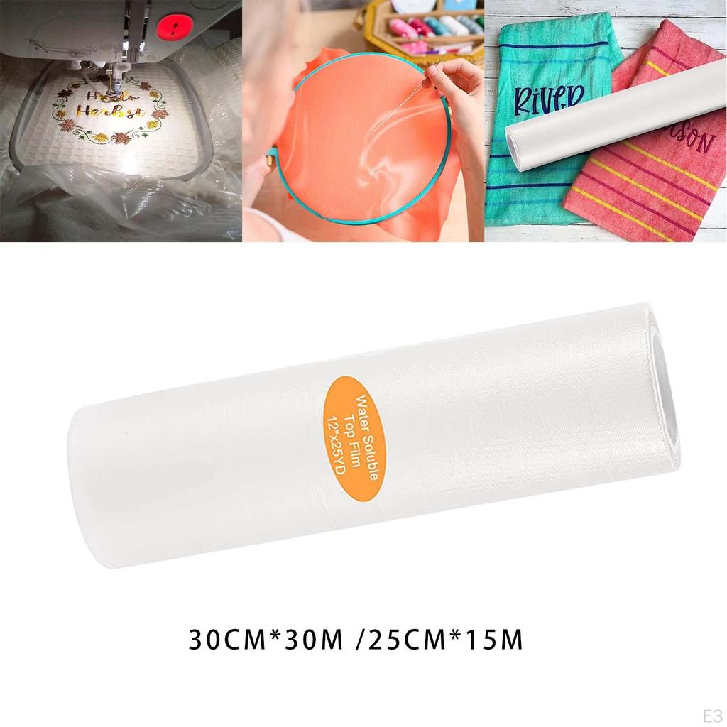 Clear Water Soluble Embroidery Film for Delicate Fabrics