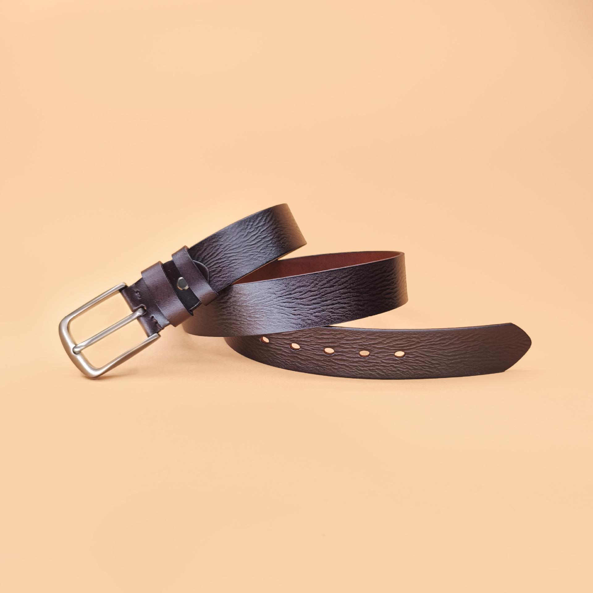 

Мужской винтажный ремень из вощеной кожи с пряжкой, мужской ремень из воловьей кожи растительного дубления 110cm-130cm темно-коричневого