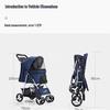Foldable Lightweight Pet Stroller for Cats and Dogs - Four-Wheeled Design