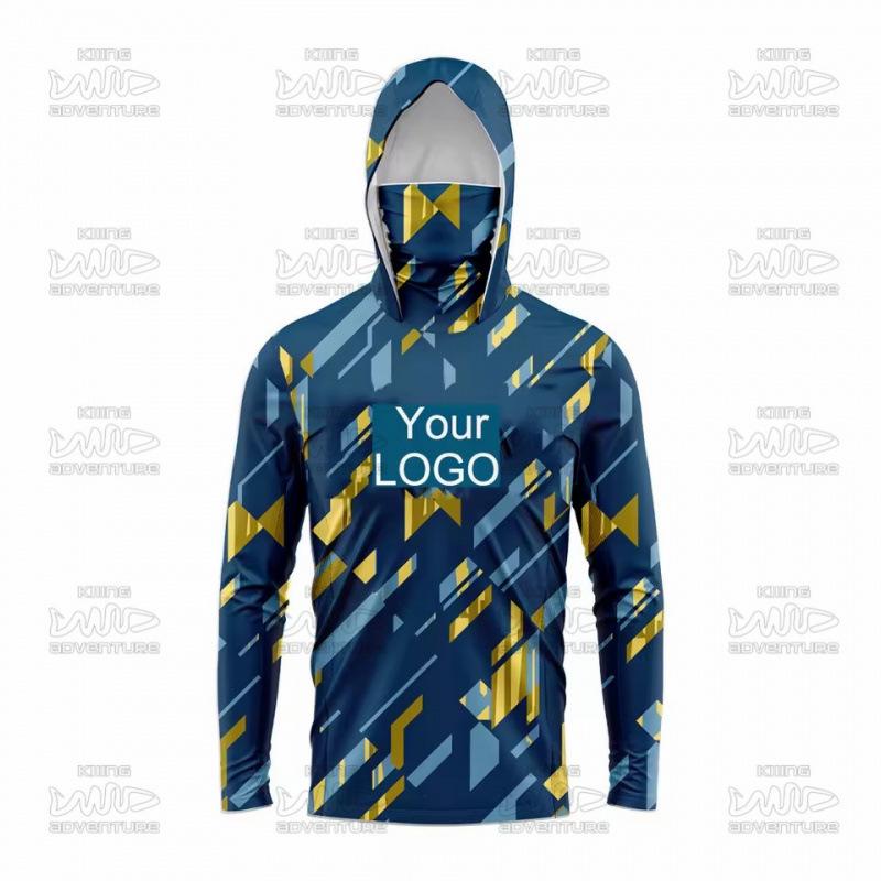 2025 Men s Quick-Dry UV-Protection Hooded Fishing Shirt with Mask XS