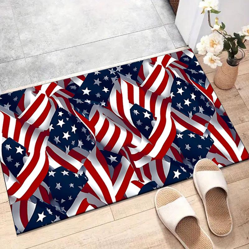 American Flag Polyester Carpet, Soft Indoor Mat for Office Chair, Living Room, Computer Desk - Decorative Home Office Rug Design