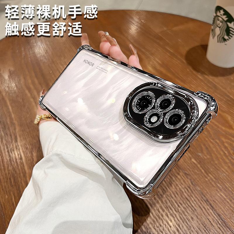 Applicable To vivoX300 Mobile Phone Case, Transparent Electroplated Silicone Y500 Four-corner Airbag Anti-drop Cover 35Y78S19 All-inclusive