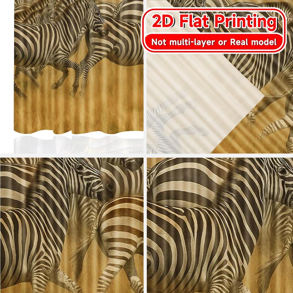 2pcs, 2D FLAT PRINTING Curtains (Without Rod) Zebra Migration Halloween Festival Creative Curtains Polyester Curtains