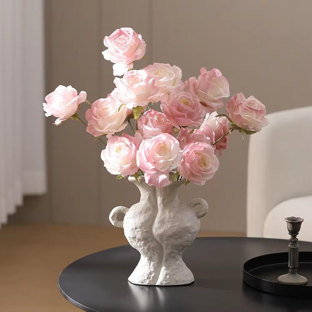 Vintage Simulated Rose Bouquet 3 Heads Flower Bouquet Home Decoration  Valentine's Day Gift