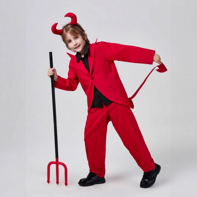 Halloween Red Bull Costume Male and Female Characters Masquerade Party Children's Stage Costumes