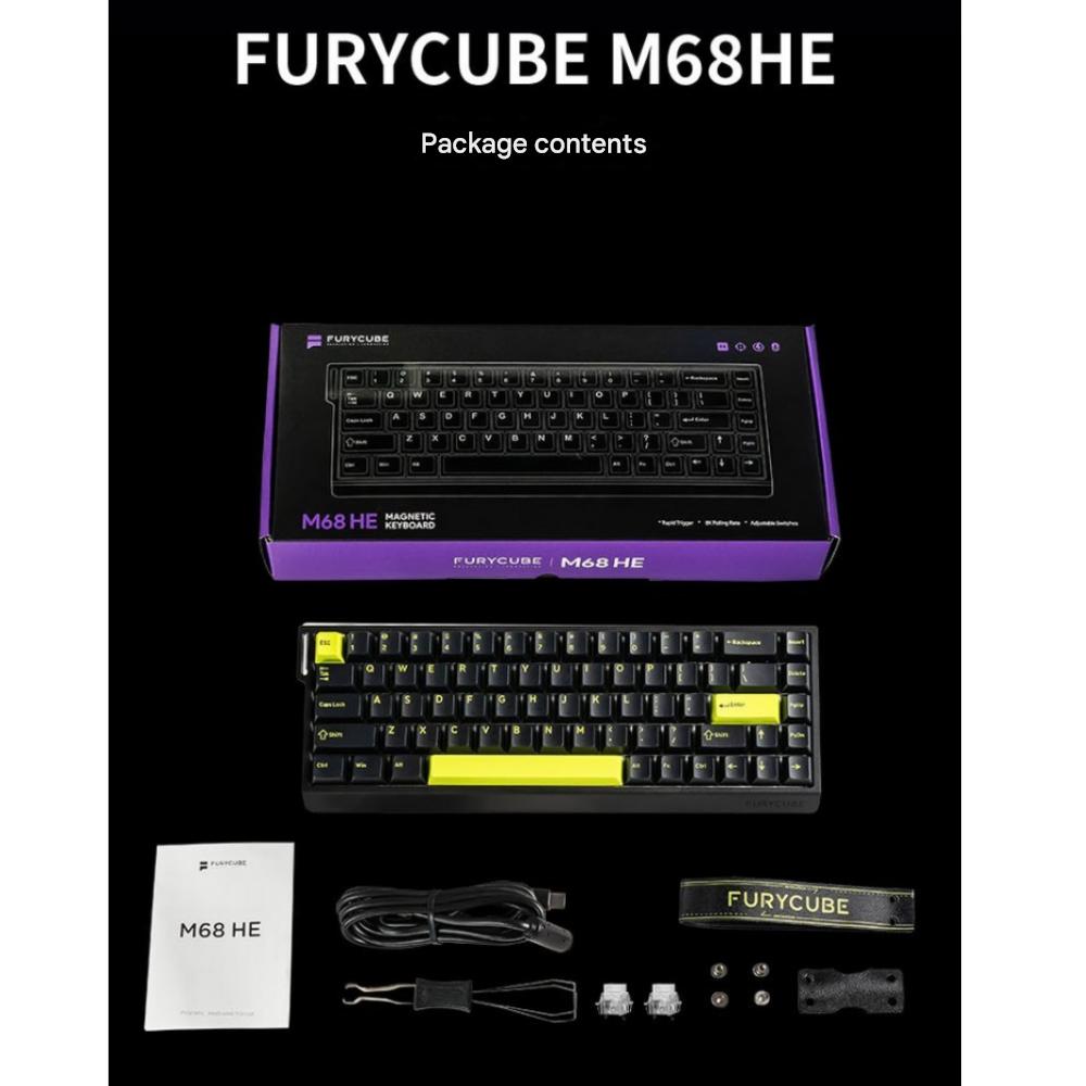 FURYCUBE M68HE 8k Szybki Wyzwalacz Magnetyczna Oś Klawiatura Gamingowa ACE 68 Mechaniczna Wooting e-sport