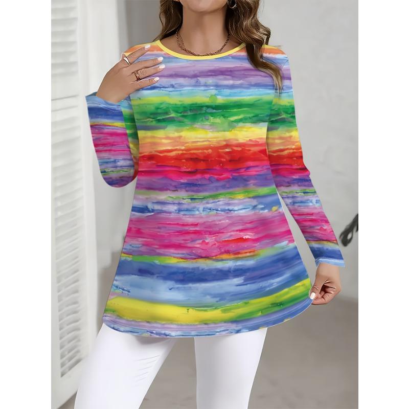 Women S Spring And Autumn Plus Size Clothing Fashion Pattern All-Over Print Spring/Summer S