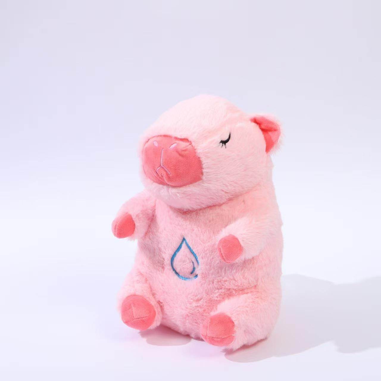 

Kawaii Breathing Capybara Baby Animals Plush Toys Kids Sleeping Appease Companion Snoring Doll with Sound and Light Holiday Gift