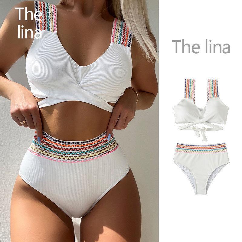 European & American High-End Sexy Tie-Up Bikini Swimsuit for Women