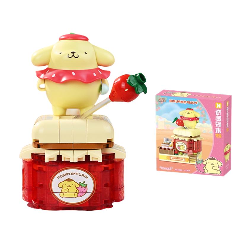 Melody Kuromi Pochacco Cinnamoroll Pom Pom Purin Cartoon Anime Figure Model Building Block Toys Children Gift