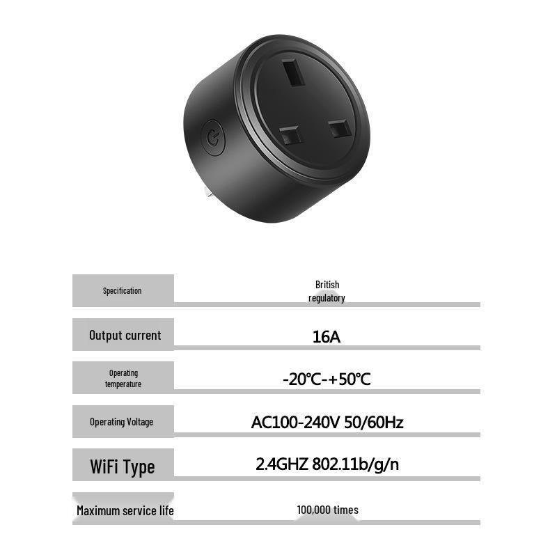 UK Standard Smart WiFi Socket, 16A Alexa-Enabled Timer Plug for Smart Home