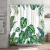 Boho Plant Shower Curtains Green Leaf Tropical Shower Curtain For Bathroom Set Palm Botanical Bohemia Bath Screen Bathroom Decor