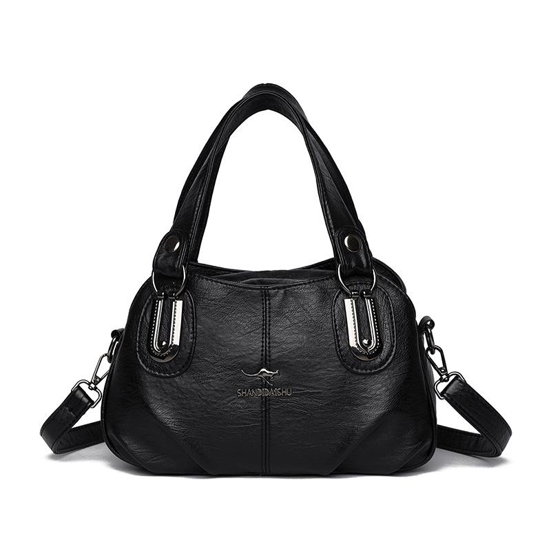 

High-End Texture Large Capaci Bag pu leather and New Women s Bag Fashi Commuter Shoulder Bag Handbags for Women wallet чёрный