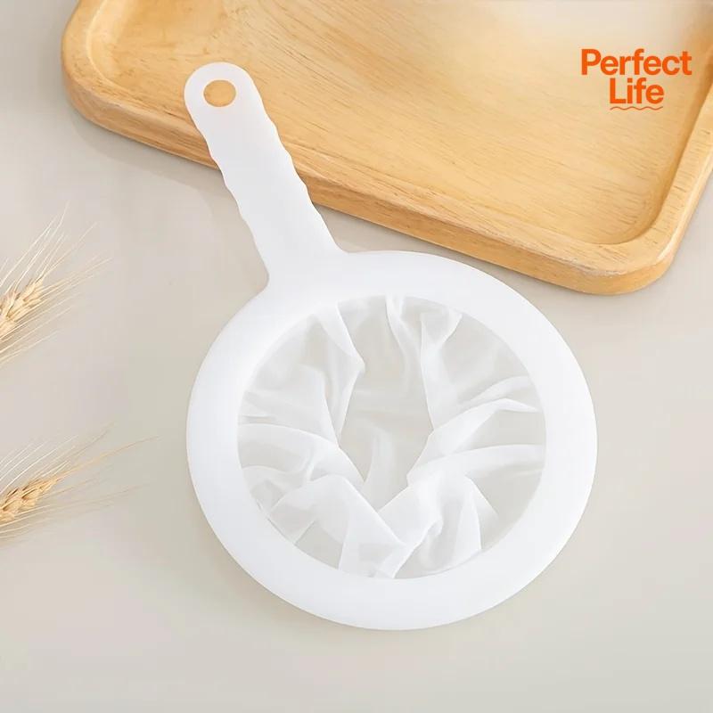 1Pcs Fine Mesh Strainer Spoon for Coffee, Milk, Soy, and Yogurt 100/200/300/400 Mesh Nylon Filter For Kitchen Dining Gadgets