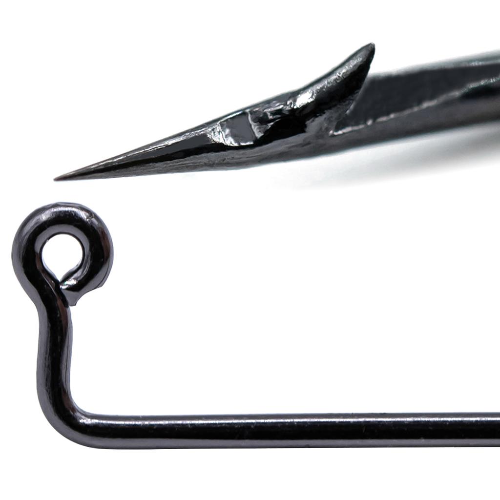 50 Stück Angelhaken Aberdeen Jighaken 90 Grad Jighaken Set Langschaft Haken aus Kohlenstoffstahl V-Bend Angelhaken Barbarian Jighaken