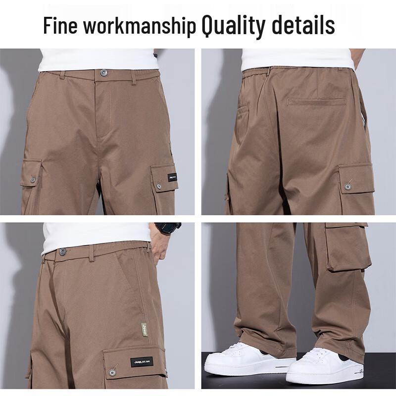 Jeep Men's Summer Loose Straight Casual Cargo Pants