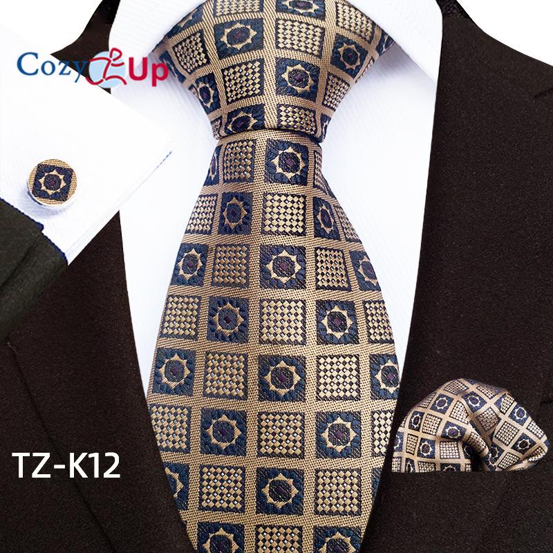 Cozy Up Three-piece Set Paisley Fashion Business Men's Tie Includes Tie Cufflinks Handkerchief