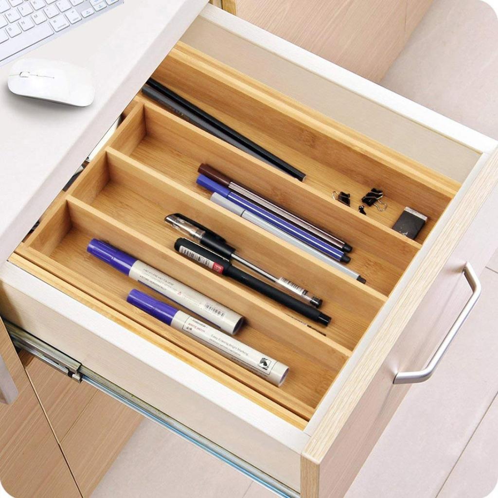 MIU Drawer Organizer Heavy-Duty Anti-Slip Cutlery Tray Cutlery Organizer Expandable Silverware Organizer And Silverware Holder