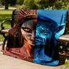 1pc Avatar Fire and Ash Outdoor Flannel Blanket, Cozy & Warm Soft Te Playful Design, Napping Camping,