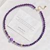 Natural Ice-Permeable Amethyst Gypsy Design Necklace Collarbone Chain Sweater Chain