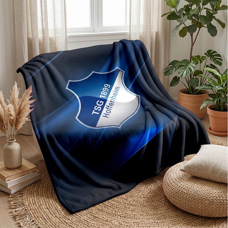 TSG Hoffenheim FC Weiche Flanell-Fleece-Decke Leicht Gemütlich Warm Überwurfdecke für Sofa Bett Heimdekoration