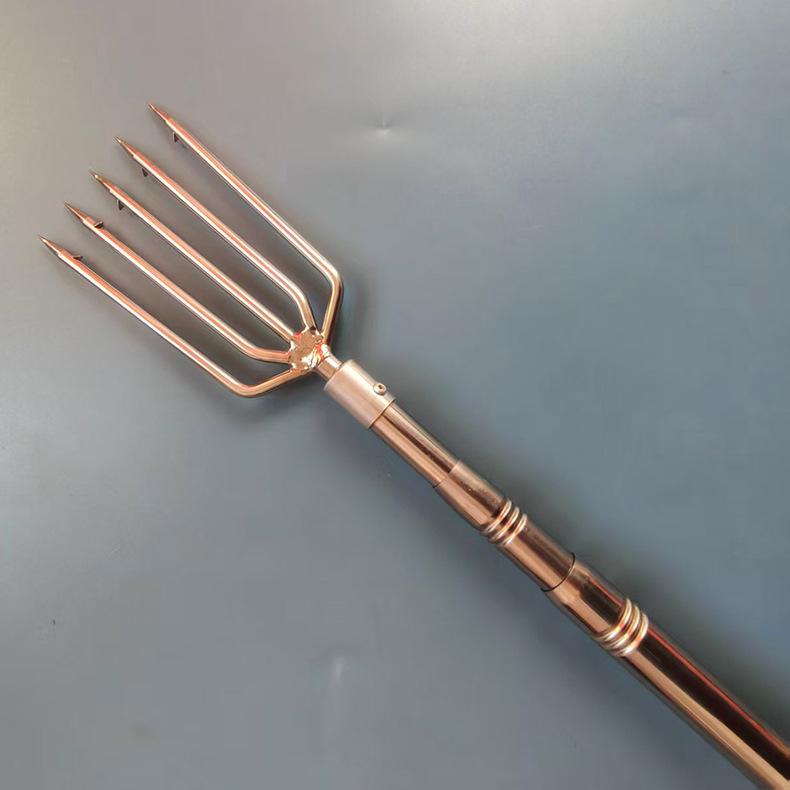Premium Stainless Steel Fish Spear Set: Telescopic Rod with 4-Prong and 5-Prong Barbed Heads