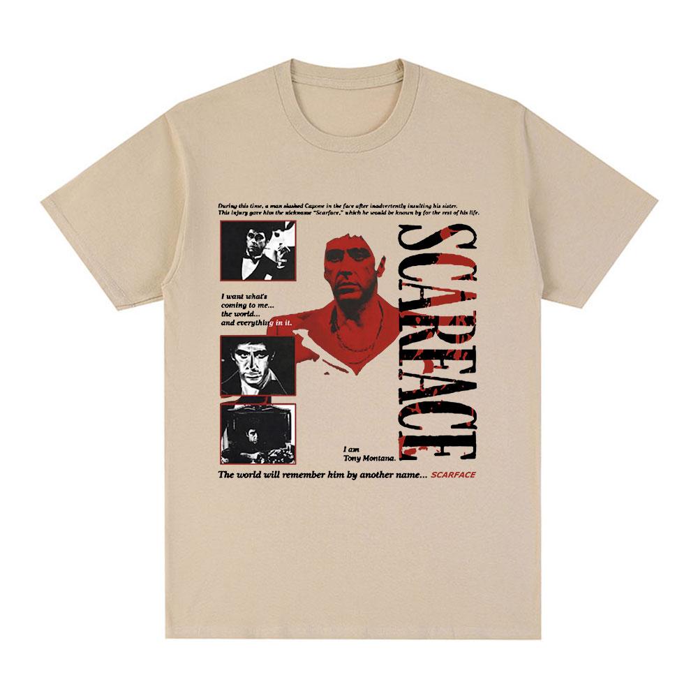 90s Classic Gangsters Movie Scarface Tshirt Tony Montana Al Pacino Oversized Tshirts Unisex Women Hip Hop Vintage Gothic T Shirts